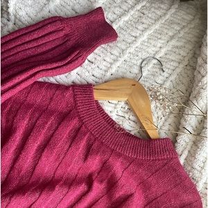 Mock Neck Magenta Sweater